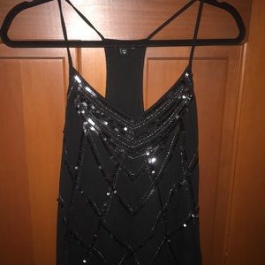 Express Going Out Sparkly Top Racer Back